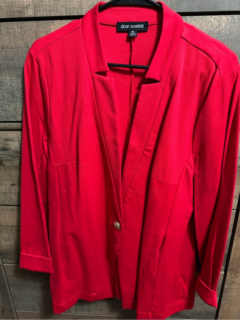 Dear Scarlett Red Single Button Blazer Size XL